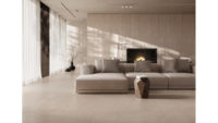 beige porcelain tile in living room