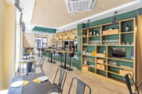 Inside Trenkaclosques with olive green ceramic tile from Decocer