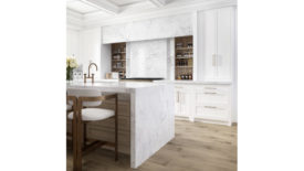 kitchen countertop in white marble