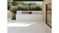 Outdoor white tile with gray veining