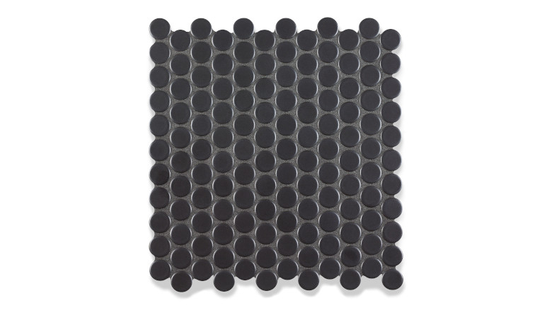 small round black mosaic tile