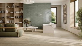 Del Conca Woodchic floor tile in living room setting