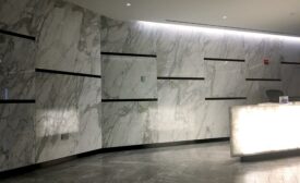 Ten-foot-tall gauged porcelain tile panels